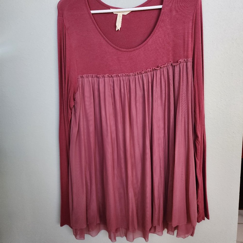 Matilda Jane Wine Pink Tulle Top sz. L